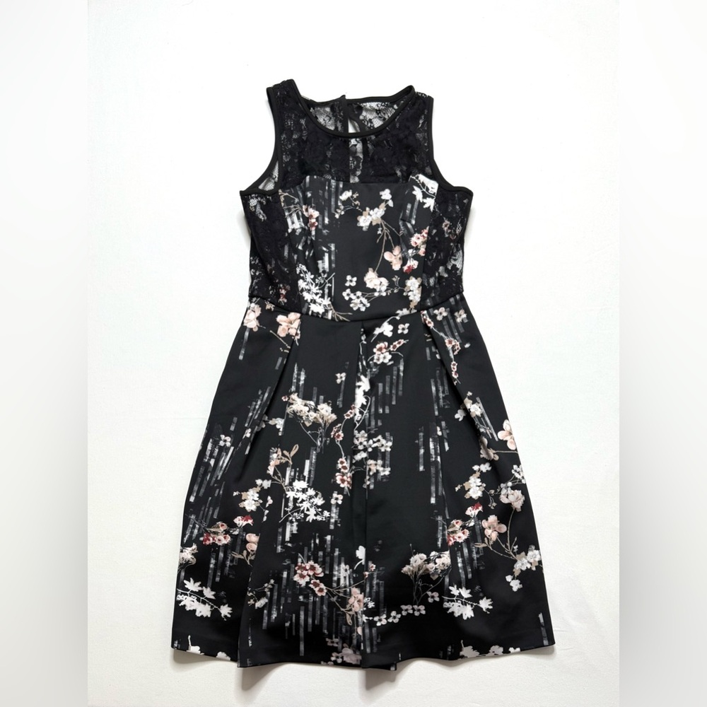 White House Black Market Floral Lace Sleeveless Fit & Flare Dress Sz 4 NWT - Picture 3 of 10